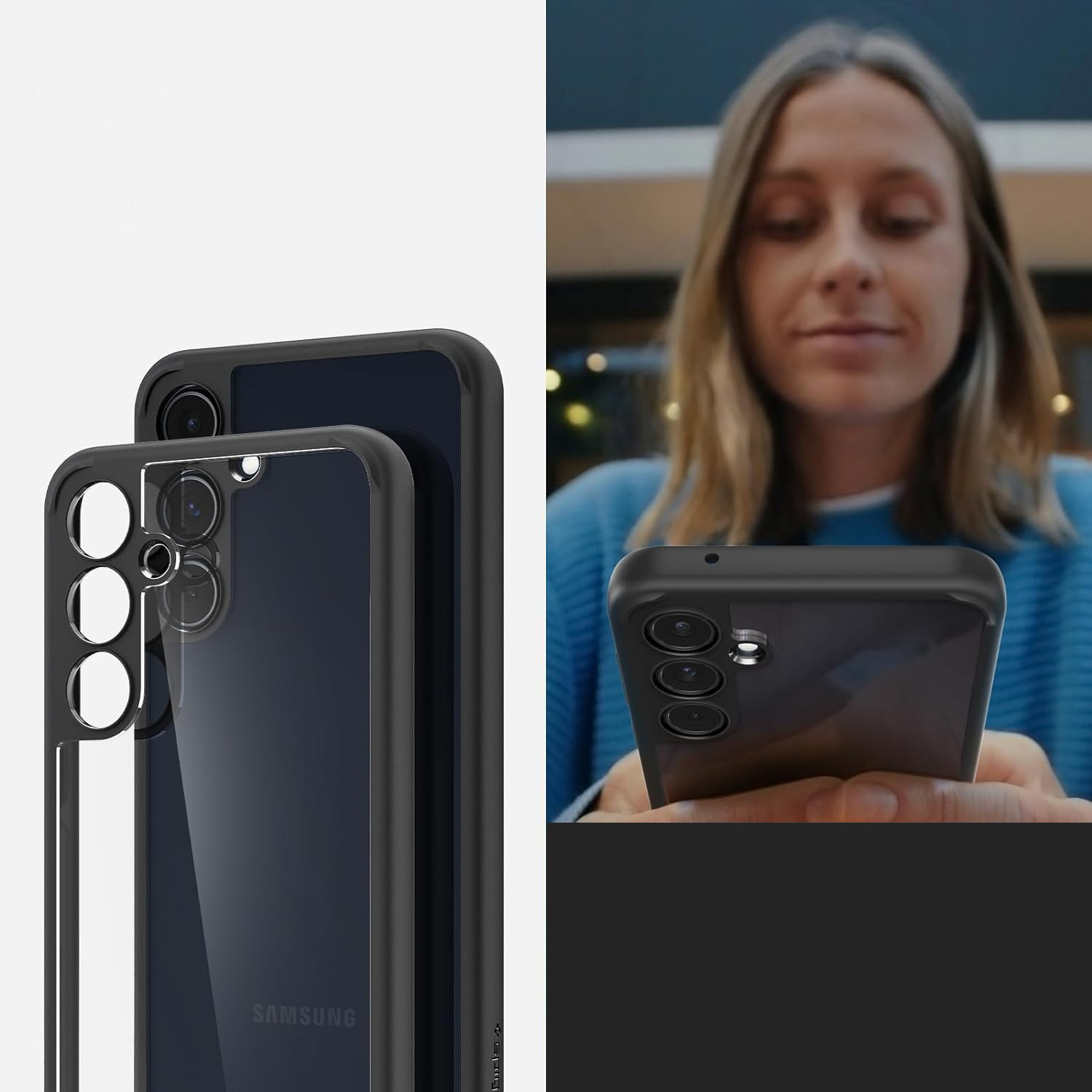 Etui Spigen Ultra Hybrid do Galaxy A55 5G, przezroczysto-czarne